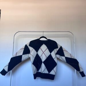 Vintage Argyle Pattern Wool Sweater
